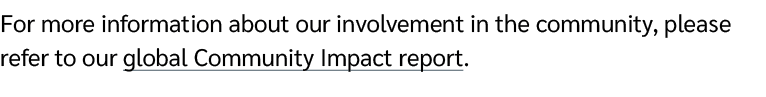 For more information about our involvement in the community, please refer to our global Community Impact report.