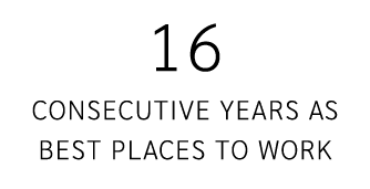 16 consecutive years as best places to work