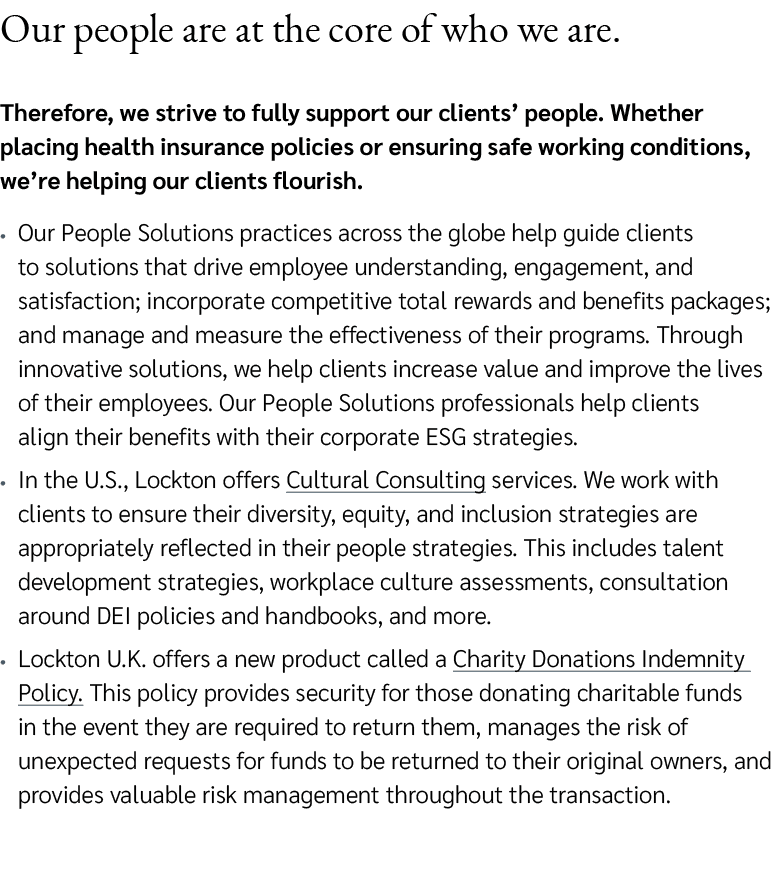 Our people are at the core of who we are. Therefore, we strive to fully support our clients’ people. Whether placing ...